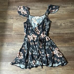 Saltwater LUXE Black and Pink Floral Mini Dress
